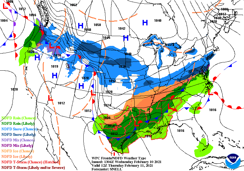 WPC Fronts Thursday